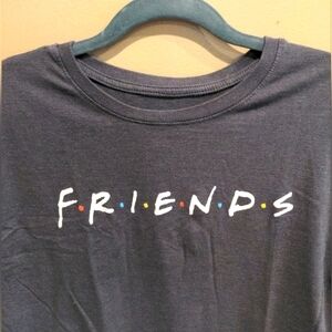 FRIENDS TV Series Gray M Logo T-shirt Cotton